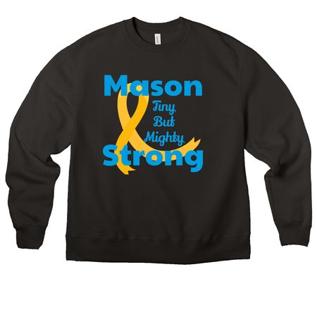 Support Mason's Fight, a Black Premium Heavyweight Crewneck Sweatshirt