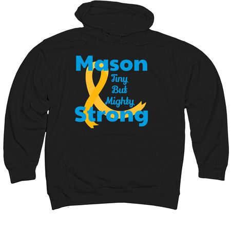 Support Mason's Fight, a Black Midweight Pullover Hoodie