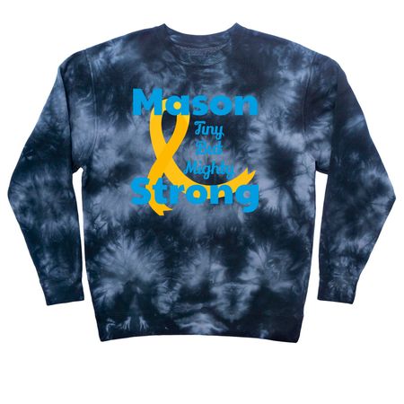 Support Mason's Fight, a Black Tie Dye Crewneck Sweatshirt