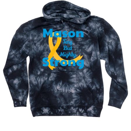 Support Mason's Fight, a Black Tie Dyed Pullover Hoodie