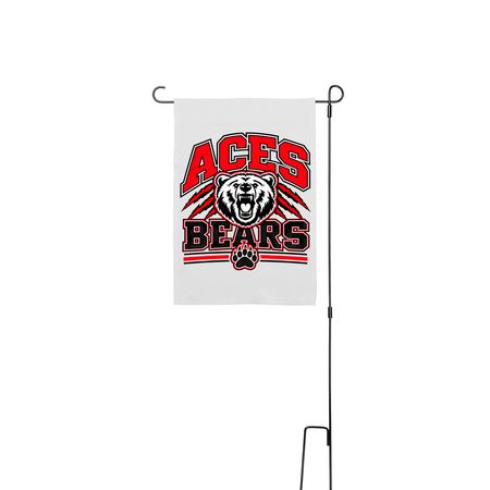 ACES Yard Flags, a White 12" x 18" Yard Flag with Stake