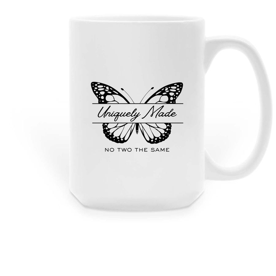 Unique Butterfly Mug, a White Large Coffee Mug