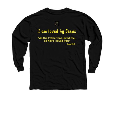 Youth - Loved, chosen and cherished by Jesus, a Black Youth Long Sleeve Tee (back-view)