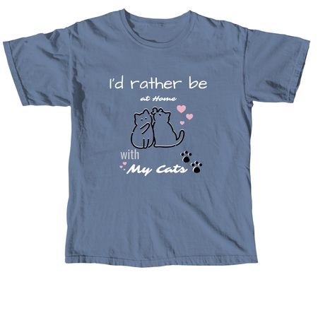 Cats at Home, a Blue Jean Comfort Colors Unisex Tee