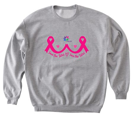 Save the Tatas, a Sport Grey Softstyle Crewneck Sweatshirt
