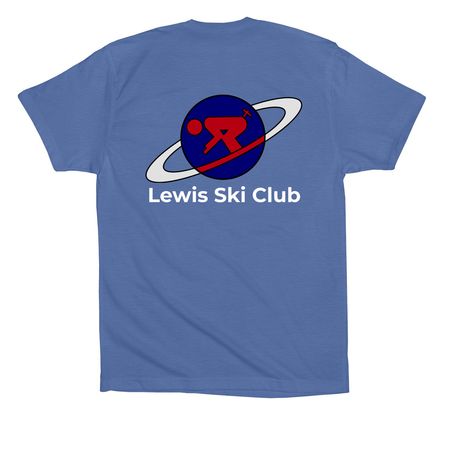 Lewis Ski Club - Summer Apparel, a Columbia Blue Premium Cotton Tee (back-view)