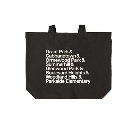 Neighborhood Tote Bag, a Deep Black Cotton Canvas Tote Bag