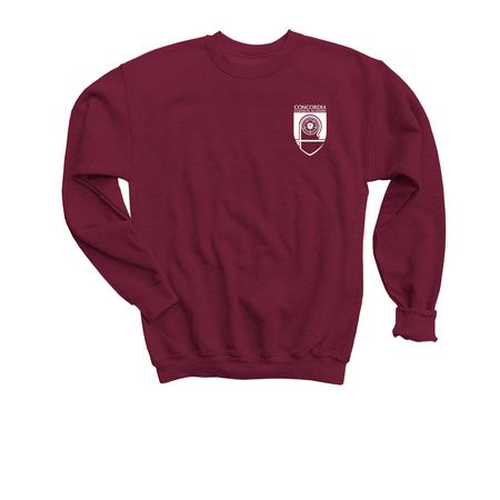 Rooted in Christ, a Maroon Youth Crewneck Sweatshirt