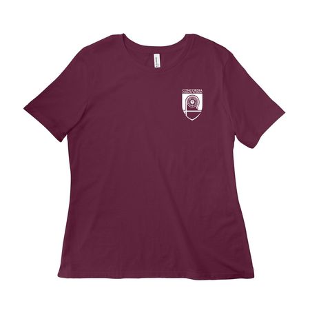 Rooted in Christ, a Maroon Women?s Relaxed Cotton Tee