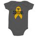 Childhood Cancer Onesie, a Charcoal Infant Onesie (back-view)