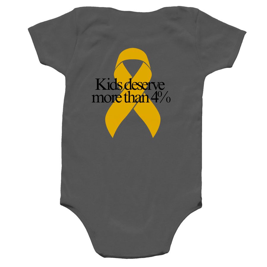 Childhood Cancer Onesie, a Charcoal Infant Onesie (back-view)