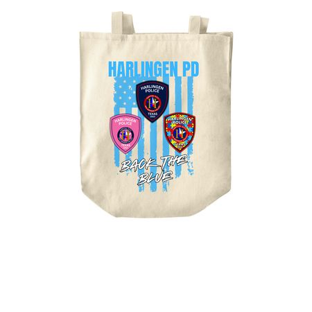 Harlingen Police Support Tote Bag, a Natural Over-the-Shoulder Shopping Tote Bag