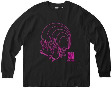 QUEER JOY, a Black Stanley/Stella Unisex Freestyler Heavyweight Long Sleeve Tee