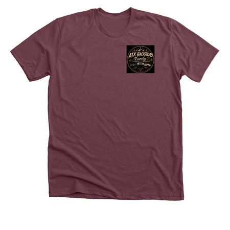 BackRaod Family Tee, a Heather Maroon Premium Unisex Tee