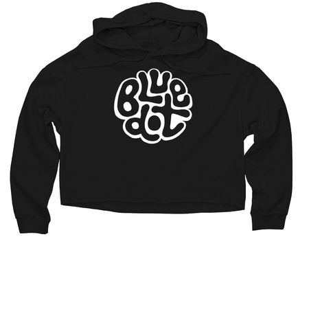 blue dot, a Black Women?s Lightweight Cropped Hoodie