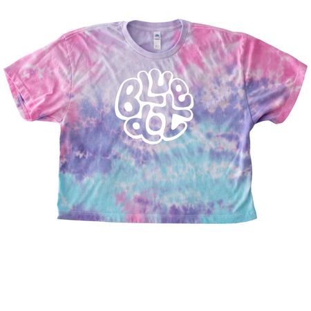blue dot, a Cotton Candy Women's Tie Dye Cropped Tee