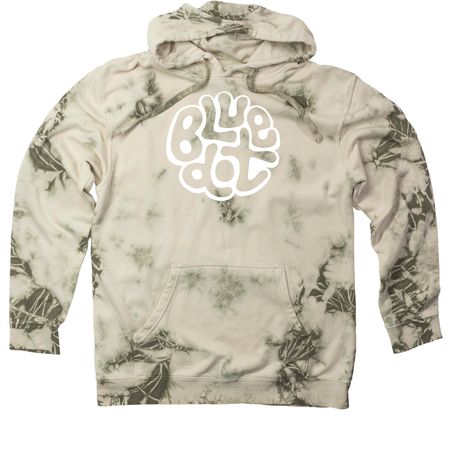 blue dot, a Olive Tie Dyed Pullover Hoodie