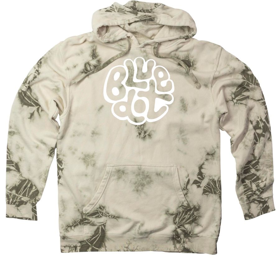 blue dot, a Olive Tie Dyed Pullover Hoodie