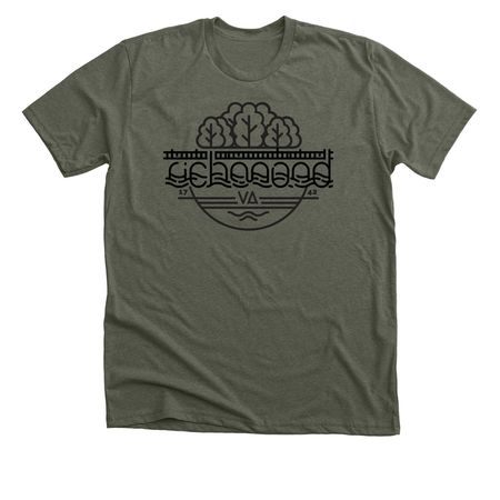 Bridging Richmond, a Heather Military Green Premium Unisex Tee