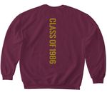 HIGHLANDER4LIFE - CLASS OF 1986, a Maroon Softstyle Crewneck Sweatshirt (back-view)