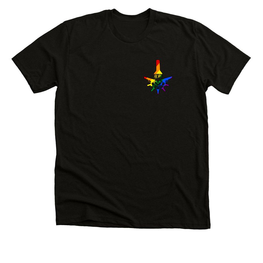 Pride Full Logo Tops, a Solid Black Blend Premium Unisex Tee