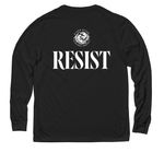 Otters Not Autocrats Shirts, a Deep Black Allmade Eco Triblend Long Sleeve Tee (back-view)