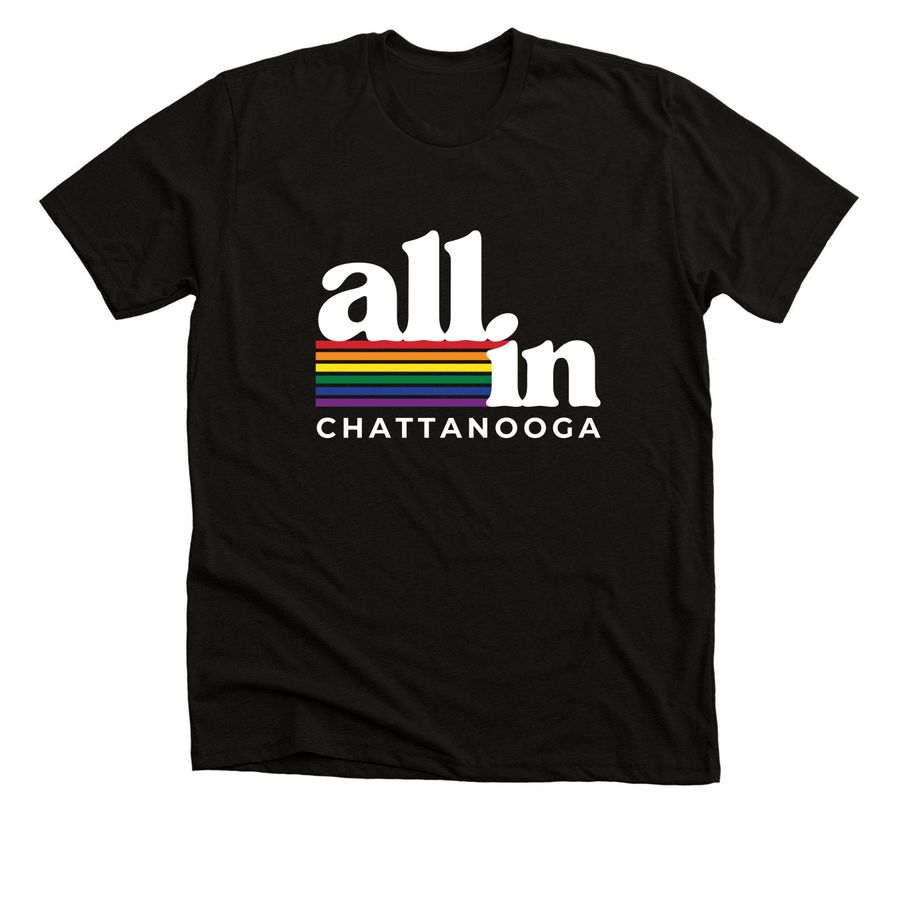 All In Chattanooga: Pride Edition 2, a Black Heather Premium Unisex Tee