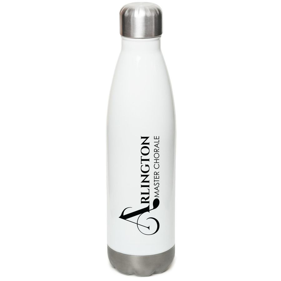 AMC Water Bottle, a White Stainless Steel Water Bottle