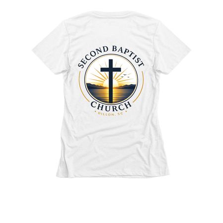 Second Baptist 2026, a White Women's Slim Fit Tee
