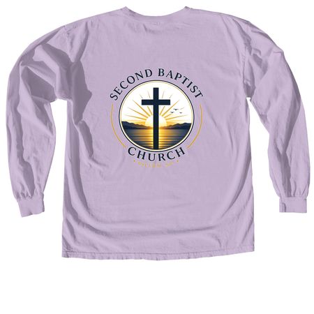 Second Baptist 2026, a Orchid Comfort Colors Long Sleeve Tee