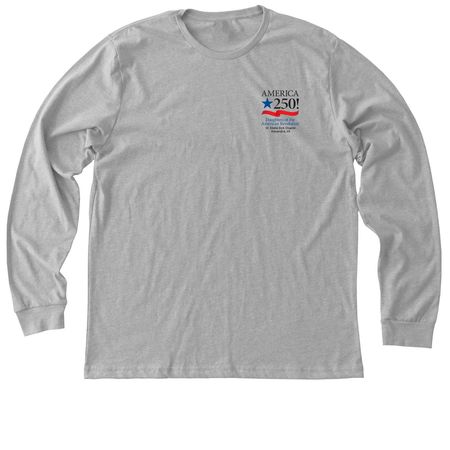 America250 - small logo, no back text, a Athletic Heather Premium Long Sleeve Tee