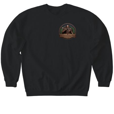 The Woodworking Piper, a Black Softstyle Crewneck Sweatshirt
