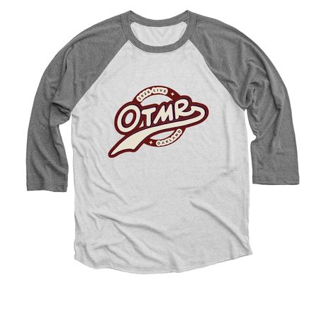OTMR Live 2026 - Burgundy, a Premium Heather and Heather White 3/4 Sleeve Baseball Tee