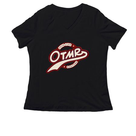OTMR Live 2026 - Burgundy, a Black Women's Relaxed V-Neck Tee