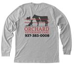Orchard Veterinary Care, a Athletic Heather Premium Long Sleeve Tee (back-view)