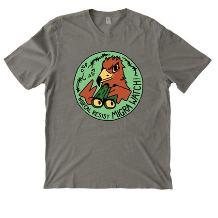 Eagle Eyes, a Driftwood Grey Allmade Organic Cotton Mineral Dye Tee