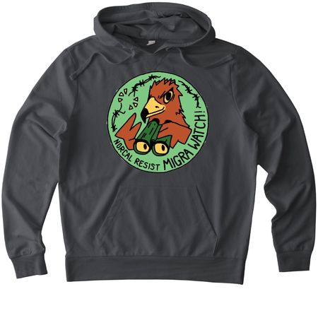 Eagle Eyes, a Terrain Grey Allmade Organic French Terry Pullover Hoodie