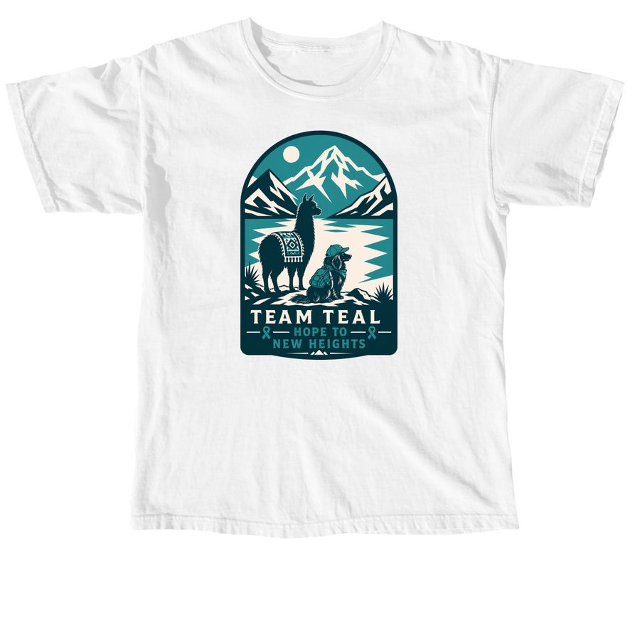 NOCC Team Teal Peru Trek 2026, a White Comfort Colors Unisex Tee