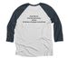Team Hazel, a Indigo and Heather White 3/4 Sleeve Baseball Tee (back-view)