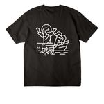Fish Jesus design&nbsp;, a Black Unisex Heavyweight Tee (back-view)