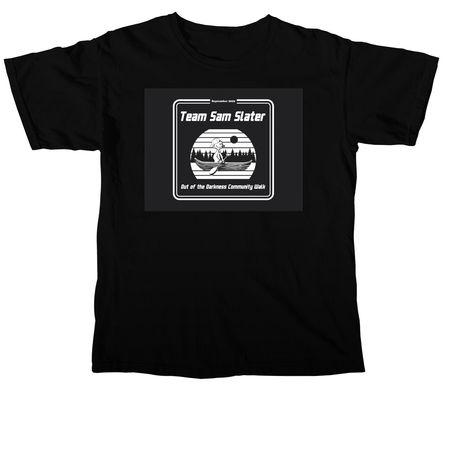 Team Sam Slater 2022 Walk Shirts, a Black Comfort Colors Unisex Tee