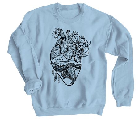 North Dakota Love, a Light Blue Crewneck Sweatshirt