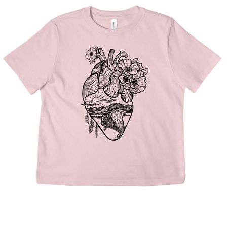 North Dakota Love, a Soft Pink Women's Heavyweight Tee