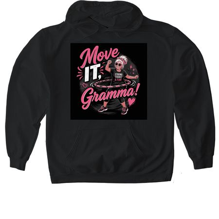 Move It, Gramma, a Black Gildan Softstyle Pullover Hoodie