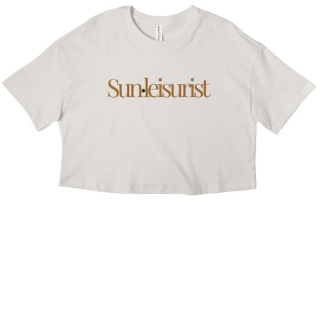 Sunleisurist, a Vintage White Women?s Cropped Cotton Tee