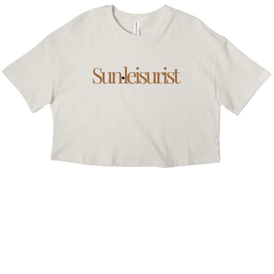 Sunleisurist, a Vintage White Women?s Cropped Cotton Tee