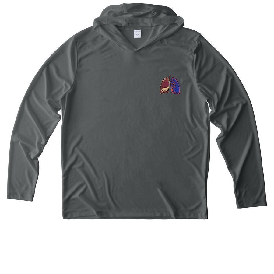 Supporter Shirt v2- Athletic, a Dark Smoke Grey UV Performance Long Sleeve Hoodie