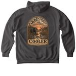 The Cooler Sweatshirt, a Pepper Comfort Colors Pullover Hoodie (back-view)