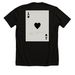 ACE OF HEARTS&nbsp;??, a Solid Black Blend Premium Unisex Tee (back-view)