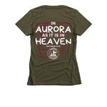 As It Is In Heaven, a Military Green Women's Slim Fit Tee (back-view)